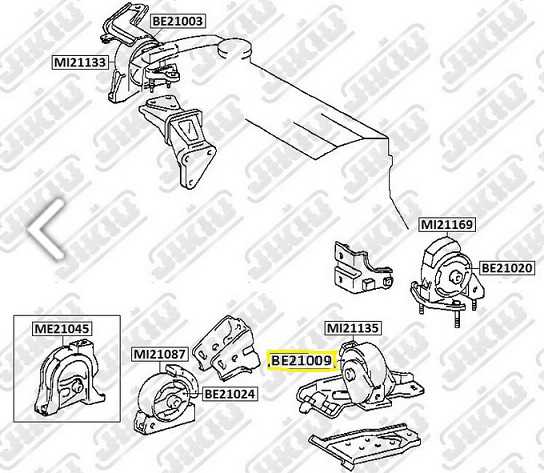 Катридж опоры двигателя TOYOTA Caldina CT196 Jan 92~Jan 2 <b>JIKIU BE21009</b> - изображение 1