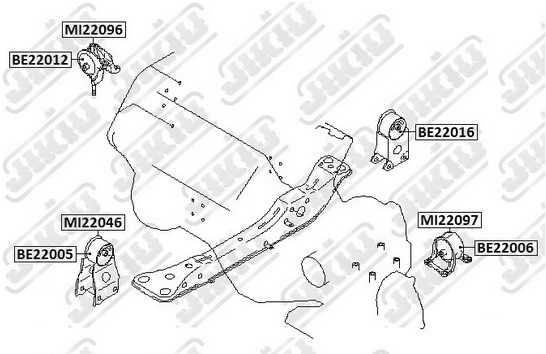 Катридж задн опоры двигателя NISSAN MAXIMA A32 94-00 <b>JIKIU BE22016</b> - изображение 1