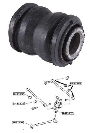 Сайлентблок задн подвески TOYOTA CALDINA 92-02 (ST195/215), CAMRY 90-98 <b>JIKIU BH21149</b> - изображение