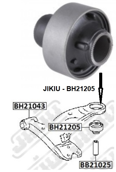Сайлентблок рычага задний TOYOTA CALDINA 92-02, CARINA/CORONA 92-01 <b>JIKIU BH21205</b> - изображение