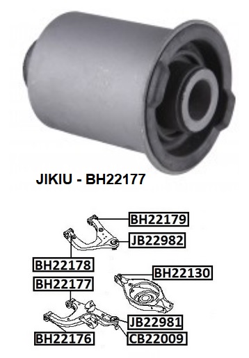 Сайлентблок задн подвески нижн рычага задний NISSAN PATHFINDER 05- <b>JIKIU BH22177</b> - изображение