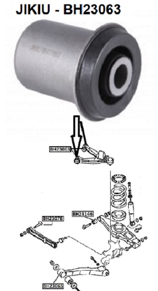 Сайлентблок MITSUBISHI Pajero V65W Jan 00~Jan 6 <b>JIKIU BH23063</b> - изображение Сайлентблок MITSUBISHI Pajero V65W Jan 00~Jan 6 <b>JIKIU BH23063</b> - изображение