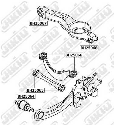 Сайлентблок задн подвески FORD FOCUS II, MAZDA 3 (BK, BL) <b>JIKIU BH25064</b> - изображение 1