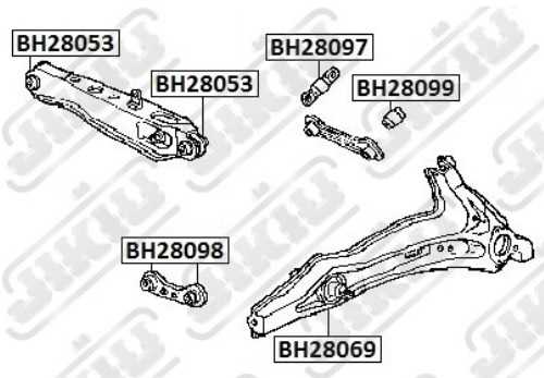 Сайлентблок задн подвески HONDA CR-V 95-01, CIVIC 87-98 <b>JIKIU BH28053</b> - изображение