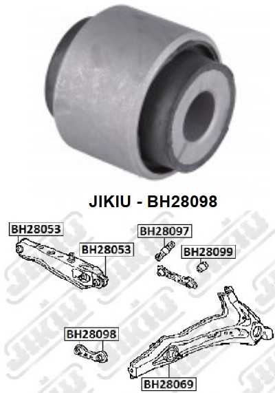 Сайлентблок задн подвески HONDA CIVIC 87-01, CR-V 96-01, INTEGRA 89-01 <b>JIKIU BH28098</b> - изображение