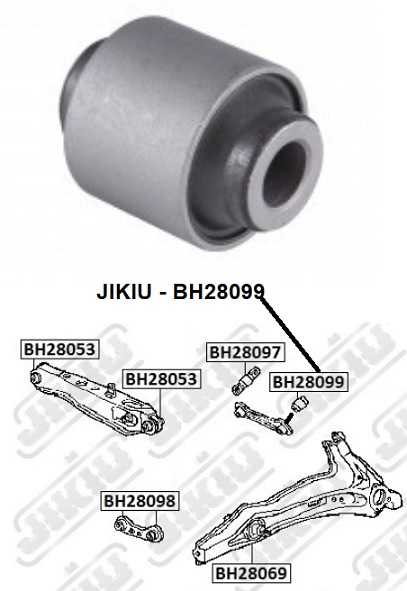 Сайлентблок задн подвески HONDA CIVIC 87-01, CR-V 95-01 <b>JIKIU BH28099</b> - изображение