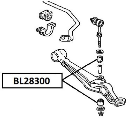 Втулка стабилизатора HONDA Accord CB1 Jan 90~Jan 93 <b>JIKIU BL28300</b> - изображение 1