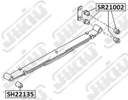 Втулка рессоры MAZDA BONGO 99-10, NISSAN VANETTE 99- <b>JIKIU SR21002</b> - изображение 1
