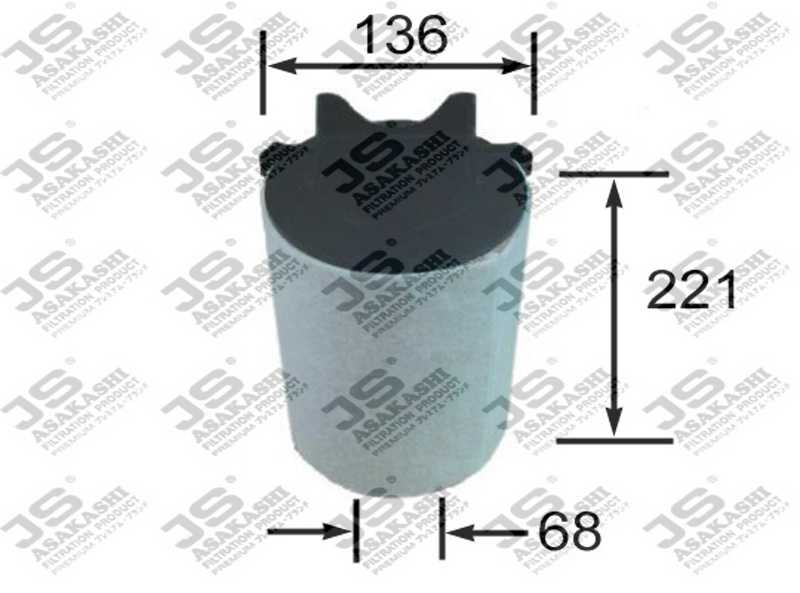 Фильтр воздушный <b>JS ASAKASHI A0128</b> - изображение Фильтр воздушный <b>JS ASAKASHI A0128</b> - изображение