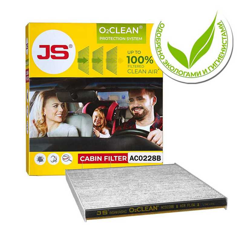 Фильтр салонный O2CLEAN FORD ECOSPORT 12/FIESTA 08- <b>JS ASAKASHI AC0228B</b> - изображение 1