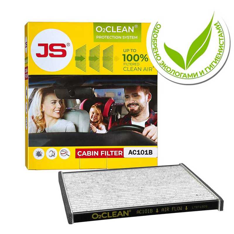 Фильтр салонный O2CLEAN TOYOTA COROLLA 02-07/WISH03-09 <b>JS ASAKASHI AC101B</b> - изображение Фильтр салонный O2CLEAN TOYOTA COROLLA 02-07/WISH03-09 <b>JS ASAKASHI AC101B</b> - изображение