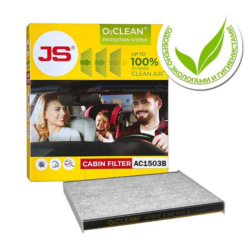 Фильтр салонный O2CLEAN TOYOTA COROLLA 02-09 <b>JS ASAKASHI AC1503B</b> - изображение 1