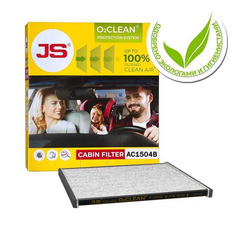 Фильтр салонный O2CLEAN TOYOTA CAMRY 01-06, LEXUS RX 03-08 <b>JS ASAKASHI AC1504B</b> - изображение