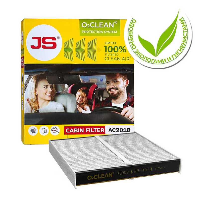 Фильтр салонный O2CLEAN NISSAN ALMERA 02-, FORD TRANSIT 06-14 <b>JS ASAKASHI AC201B</b> - изображение 2