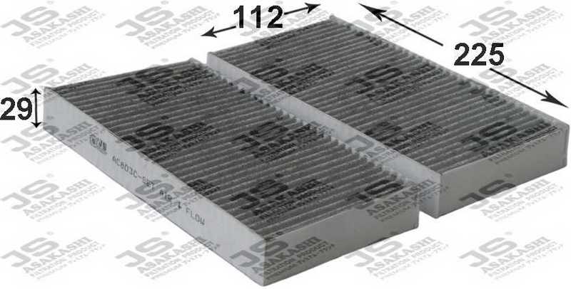Фильтр салонный угольный (комплект из 2-х шт) <b>JS ASAKASHI AC803CSET</b> - изображение