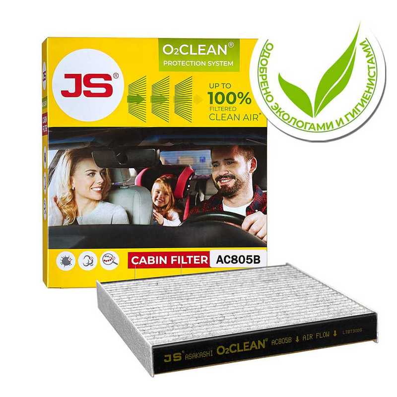 Фильтр салонный O2CLEAN HONDA JAZZ 02-08/AIRWAVE 04-/MOBILIO 01-08 <b>JS ASAKASHI AC805B</b> - изображение 2