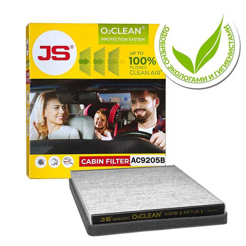 Фильтр салонный O2CLEAN CHEVROLET CRUZE 09-, OPEL ASTRA 10- <b>JS ASAKASHI AC9205B</b> - изображение 1