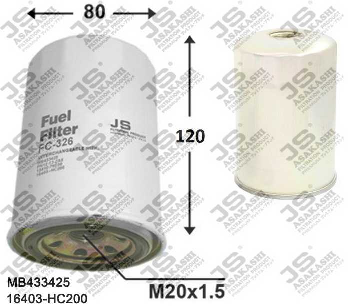 Фильтр топливный <b>JS ASAKASHI FC326J</b> - изображение
