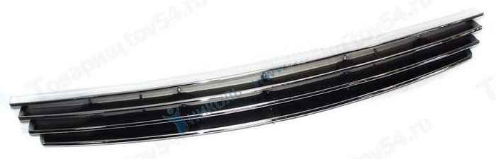 Решетка радиатора ВАЗ 2170 Приора хром, 4 тонкие полосы без знака <b>КАЛИСМА 2170-2803056</b> - изображение