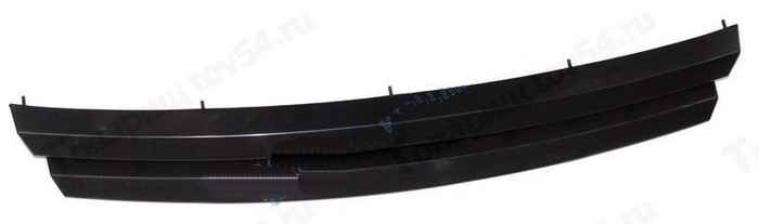 Решетка радиатора ВАЗ 2170 Приора черная, 2 широкие полосы без знака <b>КАЛИСМА 2170-2803060</b> - изображение