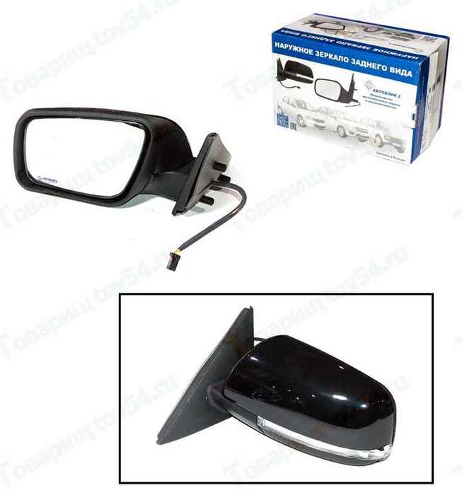 Зеркало бок ВАЗ 2170 Приора нового образца /электропривод, обогрев, поворотник/ Автоблик-2 левое <b>КАЛИСМА 2170-8201005-15</b> - изображение