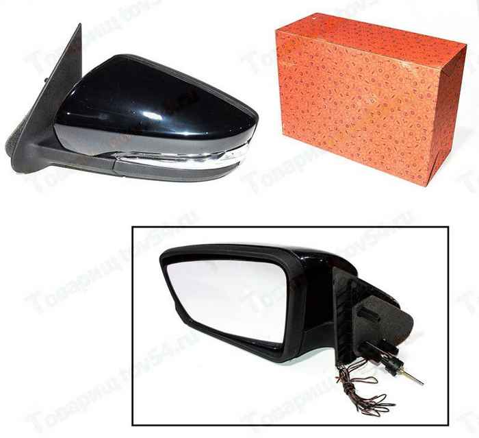 Зеркало бок ВАЗ 2191 /механическое, поворотник/ левое <b>КАЛИСМА 2191-8201051</b> - изображение