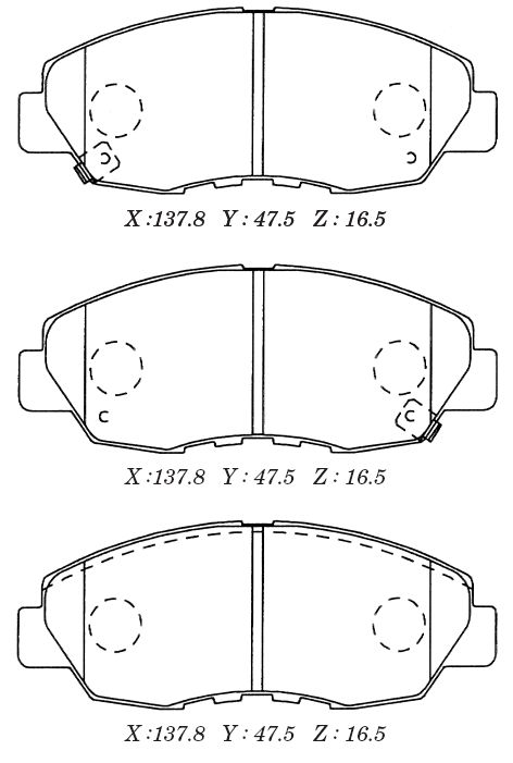 Заменен на H колодки тормозные дисковые пер. HONDA CR-V,CIVIC <b>KASHIYAMA D5091M</b> - изображение
