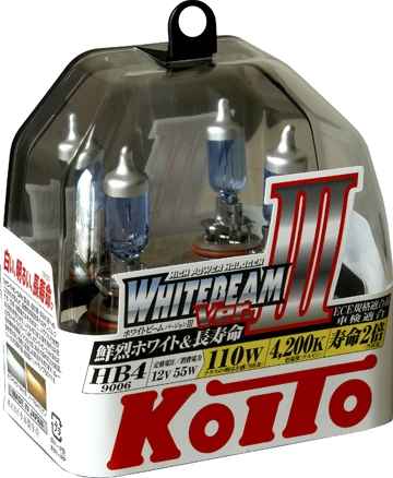 Лампа HB4 12V 55W (110W) 4200K комплект 2шт KOITO P0757W высокотемпературная белая - изображение 3