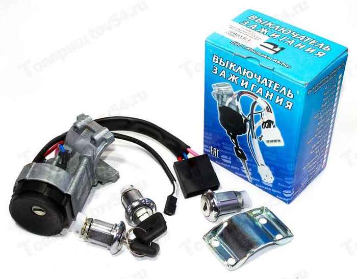 Замок зажигания ВАЗ 2170 Приора (под иммобилайзер в сборе с личинками) <b>КОНТАКТ АВТО 2170-6105006</b> - изображение