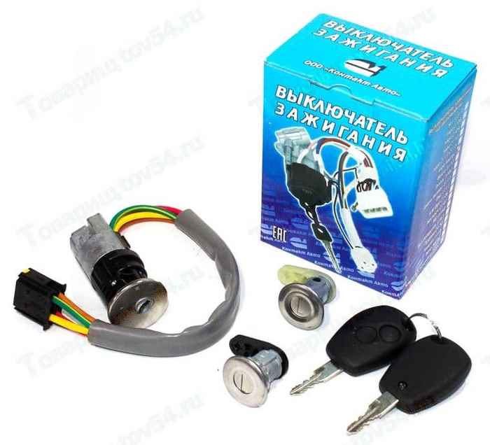 Замок зажигания Lada Largus (2 ключа с ПДУ, 2 личинки) <b>КОНТАКТ АВТО 806019912R</b> - изображение