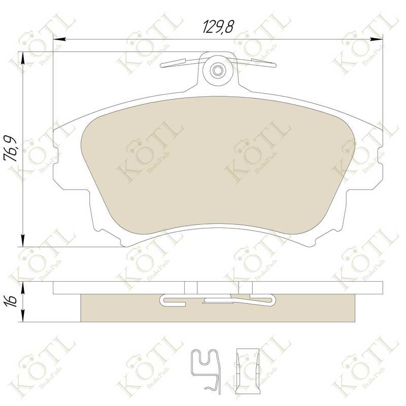 Колодки тормозные MITSUBISHI CARISMA 95-06/COLT 04-/ S40/V40 -04 передние <b>KOTL 1313KT</b> - изображение 1