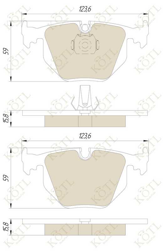 Колодки тормозные BMW X3 E83/X5 E53/3 E46 2.5/3.0/RANGE ROVER III 02- задние <b>KOTL 1530KT</b> - изображение 2