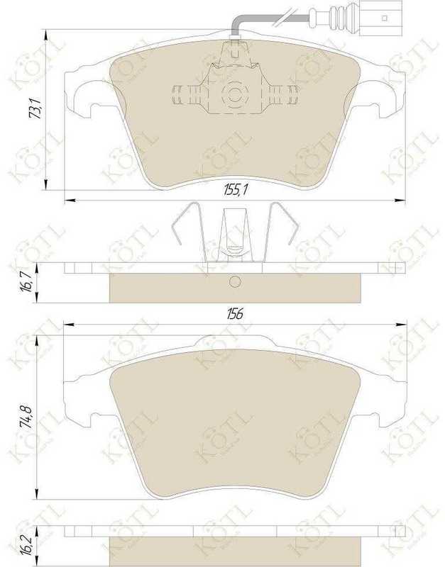 Колодки тормозные VOLKSWAGEN T5/MULTIVAN 03> R17 передние <b>KOTL 1556KT</b> - изображение