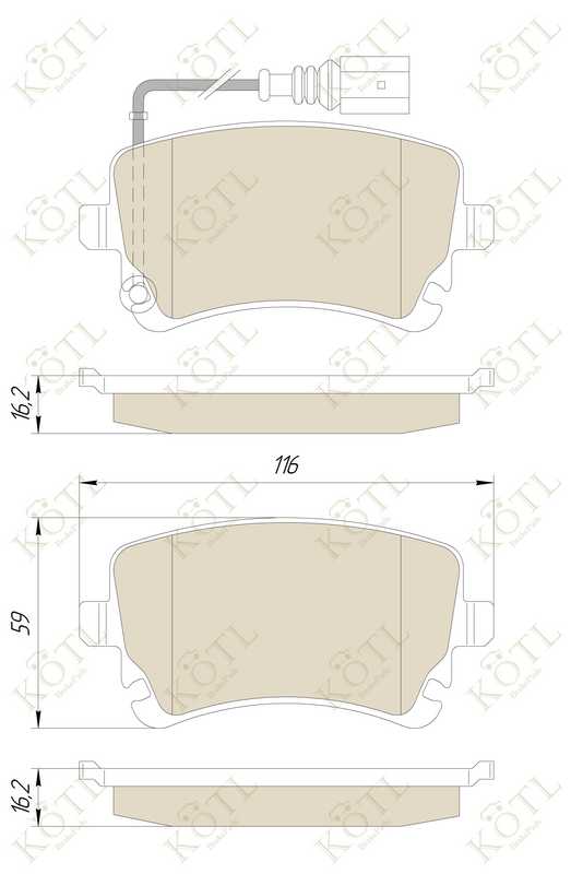 Колодки тормозные VOLKSWAGEN T5 03>/MULTIVAN 03> с датчиком задние <b>KOTL 1557KT</b> - изображение 2