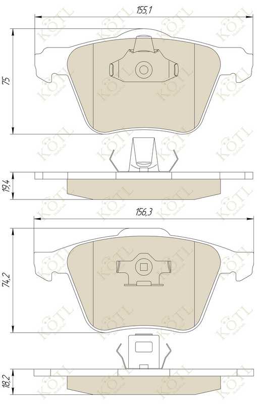 Колодки тормозные XC90 02> передние <b>KOTL 1565KT</b> - изображение 1