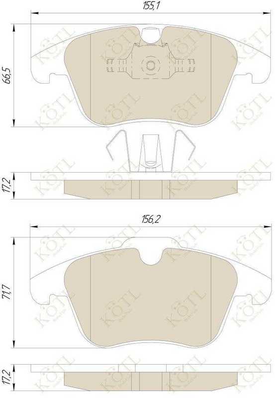 Колодки тормозные FORD MONDEO 07>/S-MAX 06>/ S80 06>/XC70/V70 07> передние <b>KOTL 1683KT</b> - изображение 1