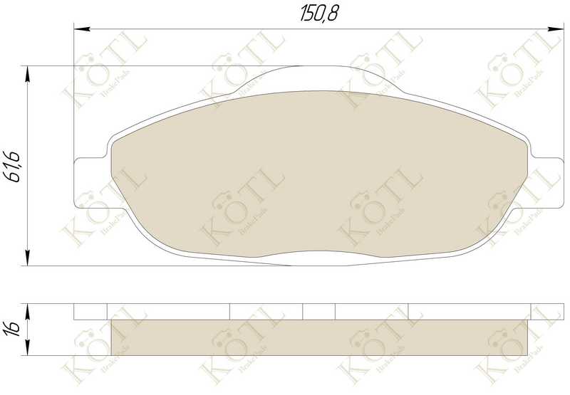 Колодки тормозные дисковые <b>KOTL 1761KT</b> - изображение