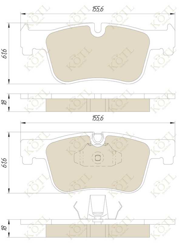 Колодки тормозные BMW 1 F20/21 /3 F30/34/35 /4 F32/36 передние <b>KOTL 1934KT</b> - изображение 1