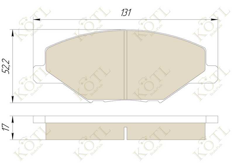 Колодки передние VW POLO 2010- (RUS), SKODA FABIA II GDB2027 <b>KOTL 2027KT</b> - изображение 2