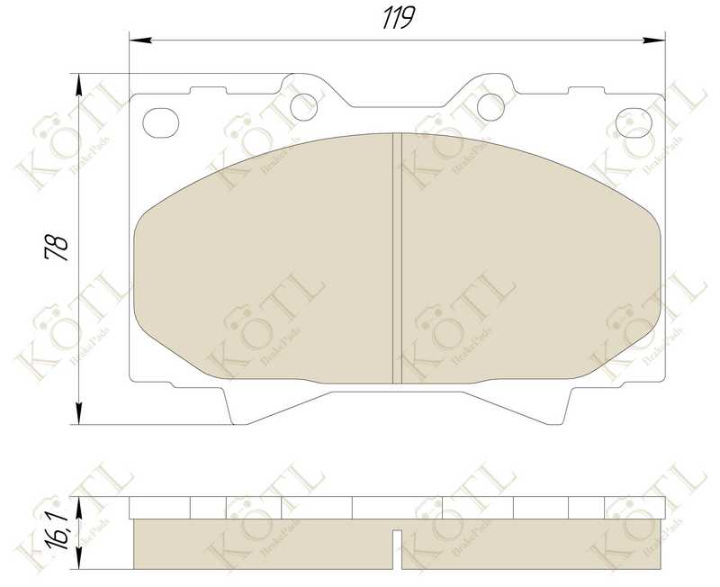 Колодки тормозные NISSAN ALMERA 00>/PRIMERA 90>02 задние <b>KOTL 3197KT</b> - изображение 2