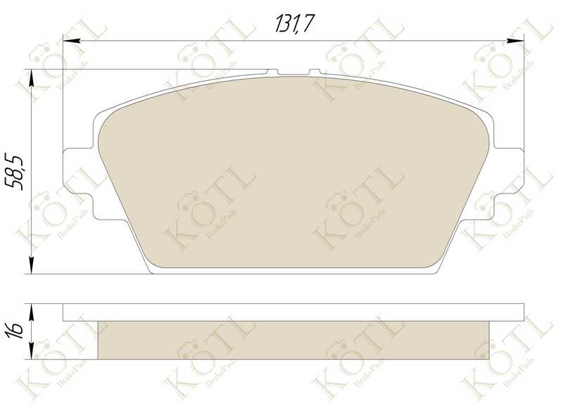 Колодки тормозные дисковые передн NISSAN: ALMERA TINO 00-, PRIMERA 02-, PRIMERA Hatchback 02-, PRIM <b>KOTL 3227KT</b> - изображение 1
