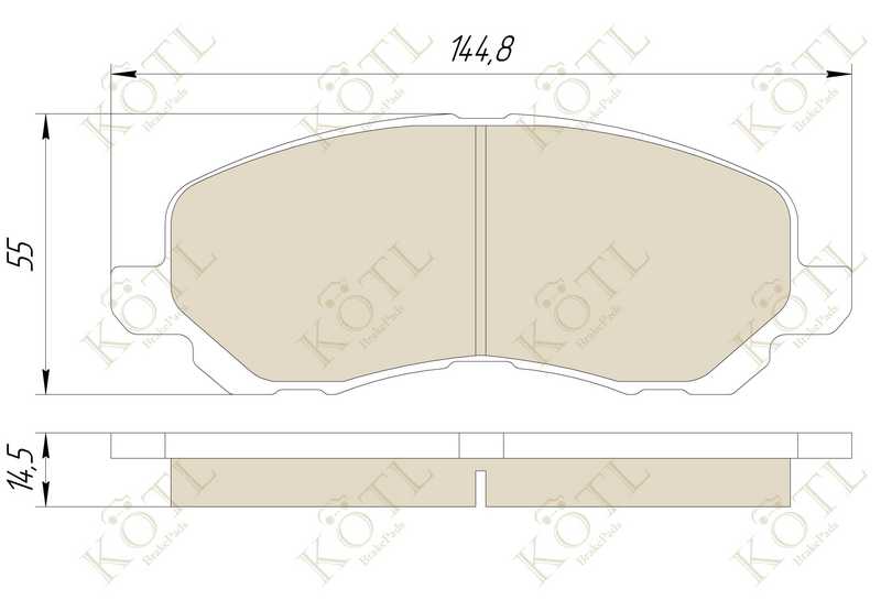 Колодки тормозные MITSUBISHI ASXLANCEROUTLANDERDODGE CALIBER передние <b>KOTL 3287KT</b> - изображение 2