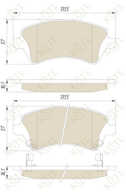 Колодки тормозные TOYOTA COROLLA (E12) 1.4/1.6/1.8/2.0 00>02/02> передние <b>KOTL 3288KT</b> - изображение