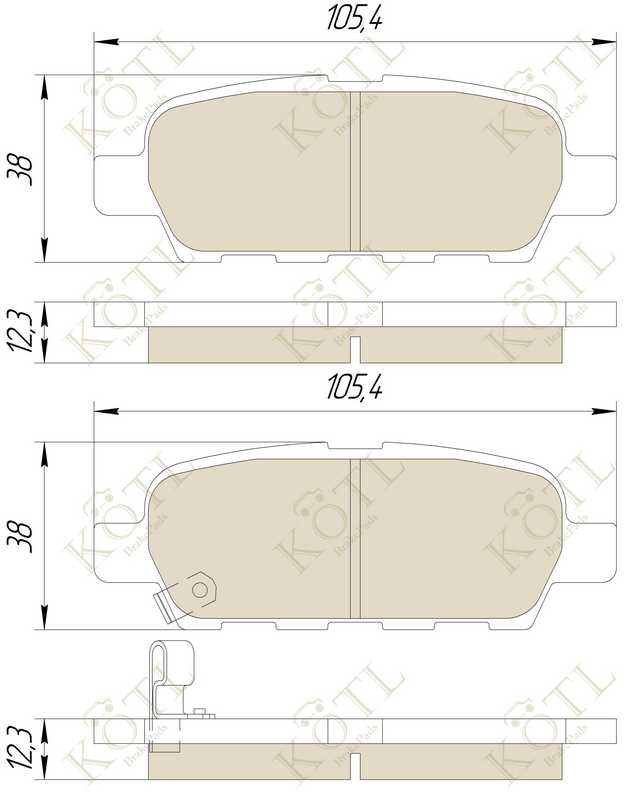 Колодки тормозные NISSAN X-TRAIL/QASHQAI/TIIDA/INFINITI FX/RENAULT KOLEOS задние <b>KOTL 3294KT</b> - изображение 1