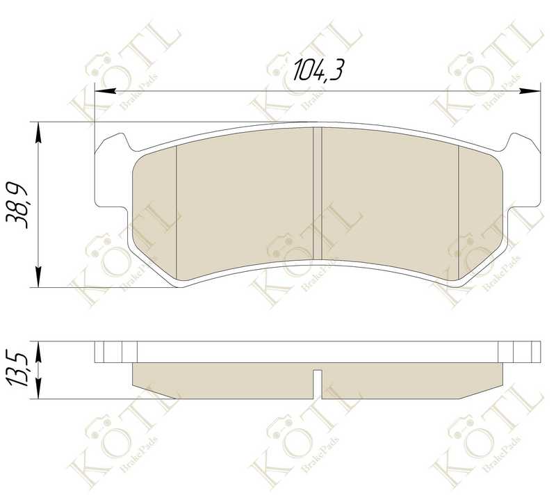 Колодки тормозные CHEVROLET LACETTI 03-06/DAEWOO NUBIRA задние <b>KOTL 3348KT</b> - изображение 1