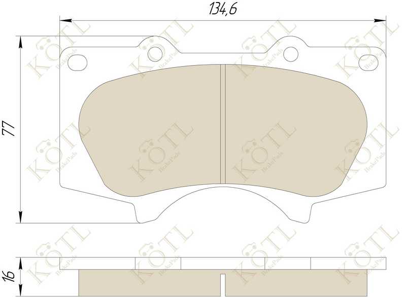 Колодки тормозные TOYOTA LC 120 4.0/3.0D/MITSUBISHI PAJERO 06> передние <b>KOTL 3364KT</b> - изображение 2