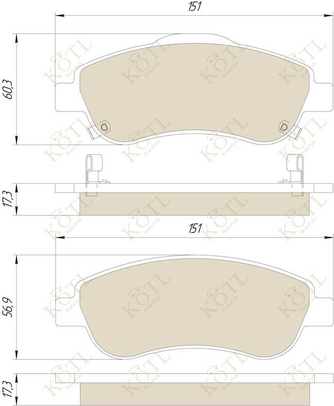 Колодки тормозные HONDA CR-V III 07- передние <b>KOTL 3445KT</b> - изображение 2