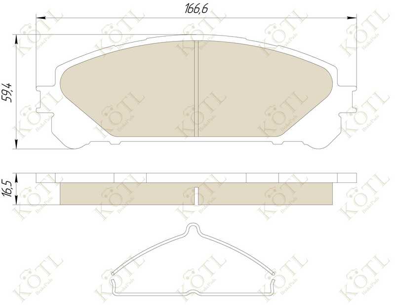 Колодки тормозные LEXUS RX 09-TOYOTA HIGHLANDER 07- передние <b>KOTL 3484KT</b> - изображение 1