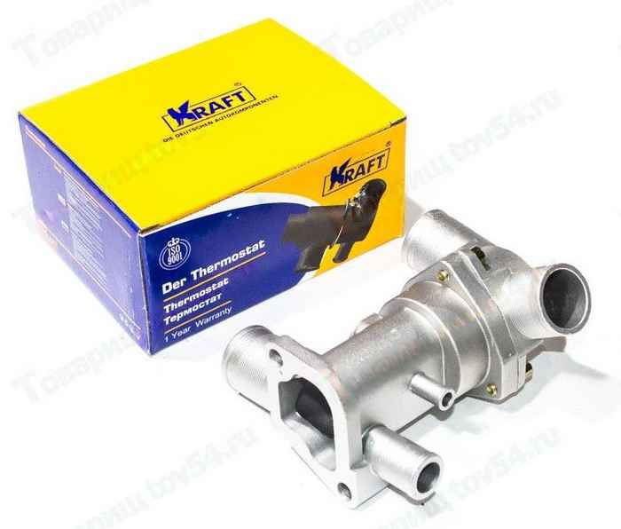 Термостат ВАЗ 2110-2115 (2003г), 2170 Приора в сборе с корпусом на 6 патрубков <b>KRAFT KT 019510</b> - изображение