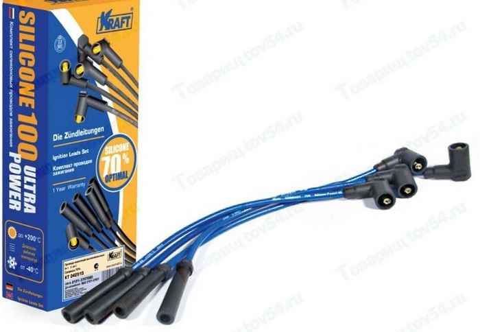 Провода высоковольтные ВАЗ 2108 инж. 8 клап. силикон 70% <b>KRAFT KT 042019</b> - изображение